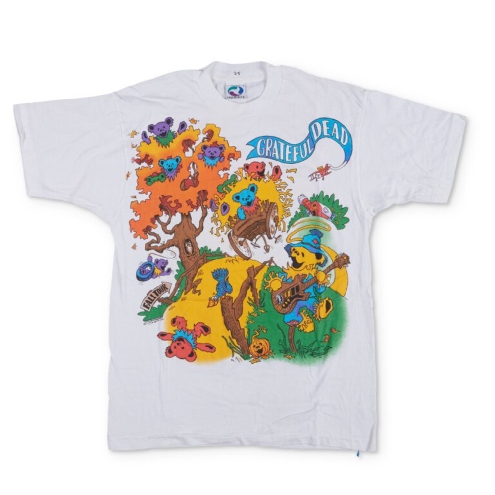 Liquid Blue White Short Sleeve Tee with Vibrant Graphic